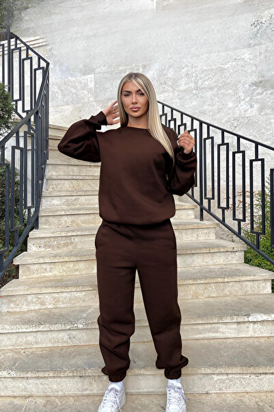 YAKAMEL Υψηλής ποιότητας βαμβακερό γυναικείο σετ αθλητικής φόρμας - BisikletYaka