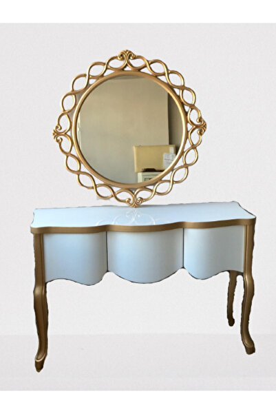 BENGİ TİCARET Dresuar 18469 FENOMEN Model Kayın Aslan ayak 3Bombe Beyaz-Gold ...