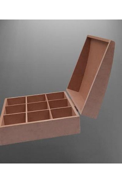 BENGİ TİCARET Hobby Erdl 90032 Decorative Model Curved Compartment Makeup Box Wooden Raw Mdf Handmade
