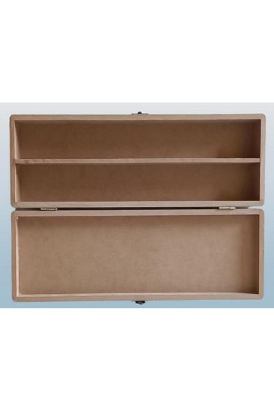 BENGİ TİCARET Hobby Adn 90249 - Decorative Wooden Mdf Skewer Box with Ham Cnc Cut and Clip Handmade