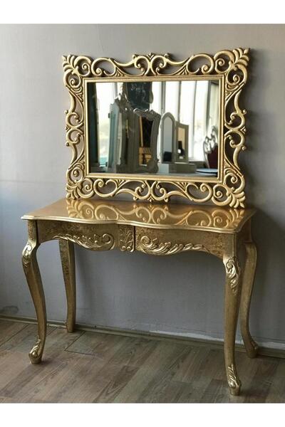 BENGİ TİCARET Dresuar 17413 Aslan Ayak Model Kayın TORNA Parlak GOLD Lake ÇEK...