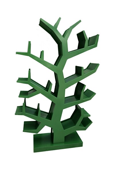 BENGİ TİCARET Kitaplık 13895 Ahşap AĞAÇ DALI model Tek Parça MDF Parlak YEŞİL...