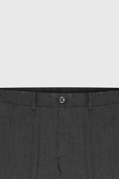 ALTINYILDIZ CLASSICS Men's Gray Wool Flannel Slim Fit Slim Fit Waist Hidden Elastic Side Pocket Classic Trousers