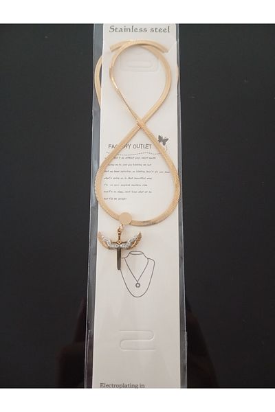 staınless steel Stainless Steel Winged Stone Sword Steel Necklace
