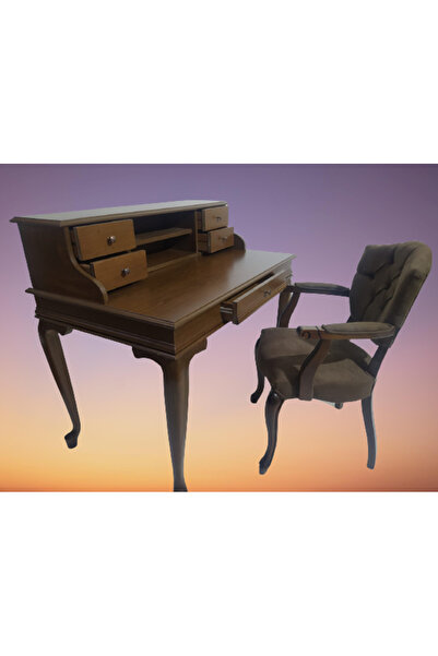 BENGİ TİCARET Çalışma Masa Klasik-Berjer 18205 ST Ceviz BabyFace Kumaş Aslan ...