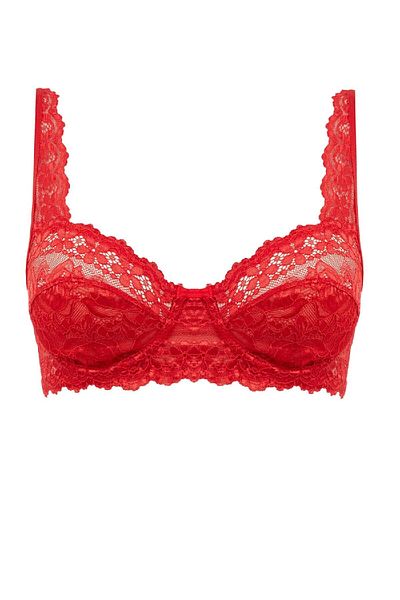 DeFacto Rotes Spitzen-T-Shirt mit Neujahrsmotiv – E2306ax24au
