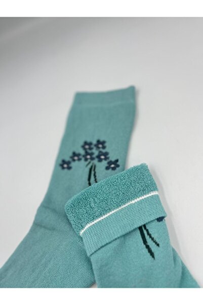 B Beşiroğlu Since 1980 Women's Thick Wool Cotton Floral Detailed Colorful Win...