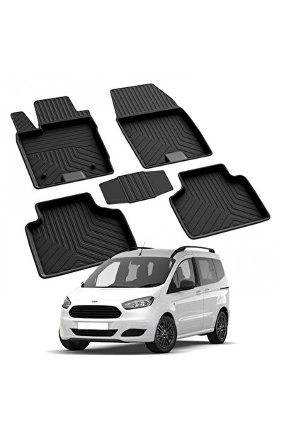 YEO FORD COURIER 2014-2024 Model Yılları İçin Uyumlu Yeo 4D Havuzlu Paspas Ta...