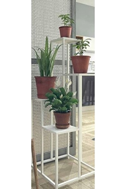 BENGİ TİCARET Çiçeklik Zlf1 7142 Dekoratif Kule Metal Transmisyon Siyah Statik Boya El Yapım