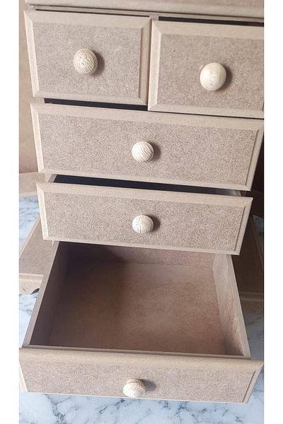 BENGİ TİCARET Hobby Adn 90189 - Multifunctional 8 Drawer Dresser, Handmade in Raw Box