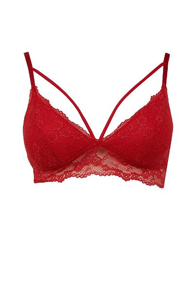 DeFacto Fall In Love Pad Lace Red Bralet R6569az24au