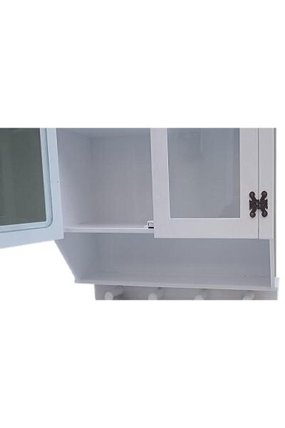 BENGİ TİCARET Hobi ADN 90351 Model Dekoratif TEREK Ecza Dolap MDF Parlak Beyaz lake El yapım