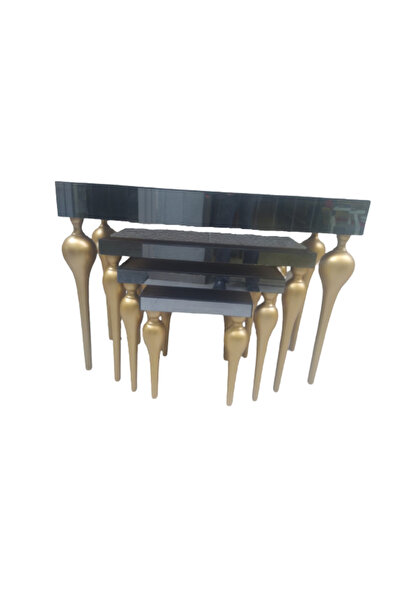 BENGİ TİCARET Dresuar-Zigon 13873 TOMBUL Model Kayın MDF tabla Parlak GOLD re...