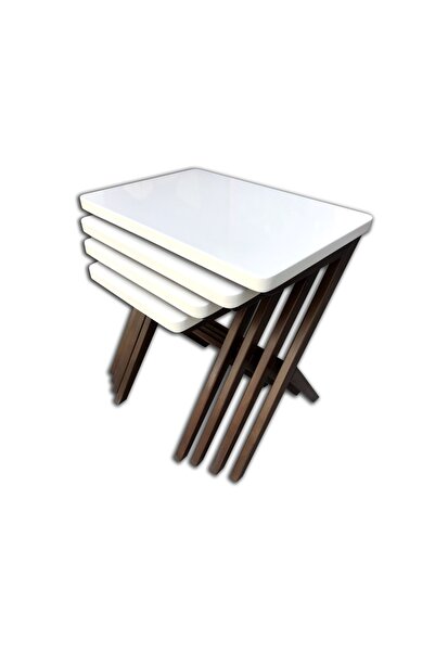 Ankara Mobilya Zigon 12429 ılgz ÇAPRAZ ayak Model Sehpa Kayın BEYAZ-CEVİZ uyu...