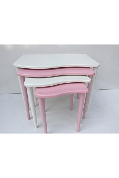 Ankara Mobilya Zigon 13226 S Model Kayın RETRO Ayak Parlak pembe-beyaz renk M...