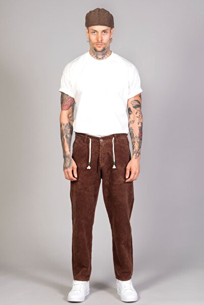 LTC Jeans Ανδρικό βελούδινο παντελόνι Coffee Baggy Fit Comfortable Fit