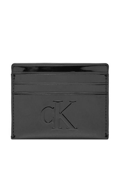 Calvin Klein Embosovaný dámský držák na karty s černým logem vnitřní přihrádka - K60K 613126 -Beh