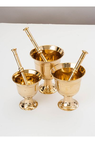 HIC Copper Mortar and Pestle Set 3 Piece