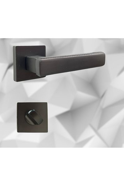 almital mobilya aksesuarları furniture accessories Lusso Anthracite Square Badge Door Handle Luxury Wc Door Handle