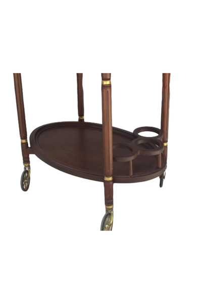 Ankara Mobilya Servis Araba 12565 küçük TEKER Kayın torna Natüre Ceviz Boya Yemek servis El Yapı