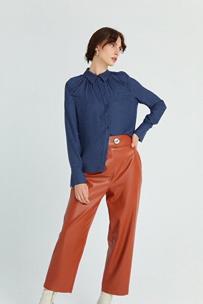 rue Смугаста сорочка з драпіруванням