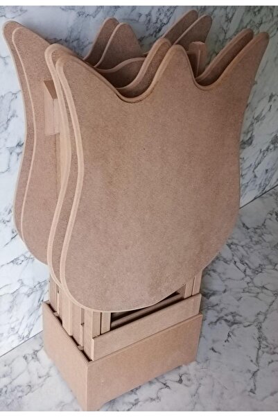 BENGİ TİCARET Zigon Çanta 90225 kalpli Sehpa Dörtlü HAM Model Ahşap MDF HAM C...