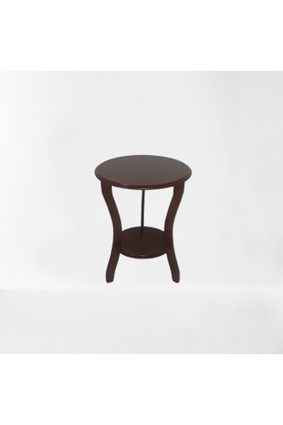 BENGİ TİCARET Fiskos 3 ayak 12356 Çiçeklik Sehpa Parlak Ceviz Lake Boya Çift ...