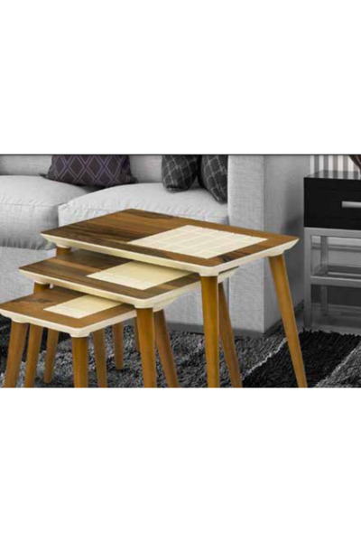 BENGİ TİCARET Zigon OSM 11814 Kareli MODEL Parlak Ceviz Krem renk boya Kayın ...