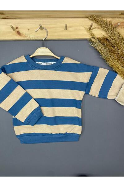 ZİMBOO Chartoned Winter Children's Clothing Striped Sweater with Fleece Inside