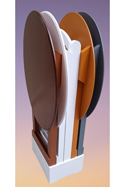 BENGİ TİCARET Zigon Çanta 12237 Oval Dörtlü Ahşap MDF Gri Ceviz Beyaz Hardal ...