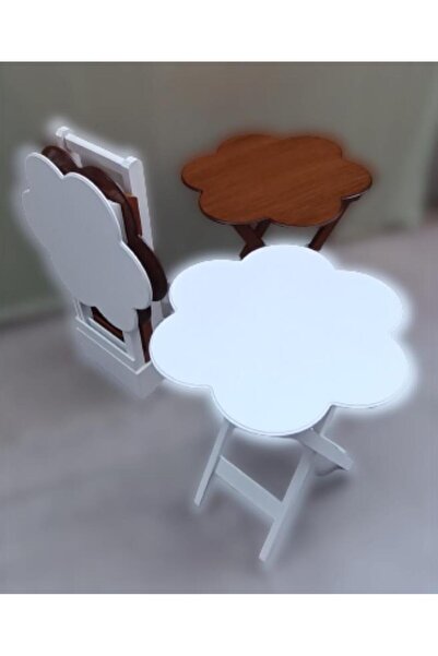 BENGİ TİCARET Zigon Çanta 90113 Papatya sehpa Dörtlü Model Ahşap MDF Ceviz Be...