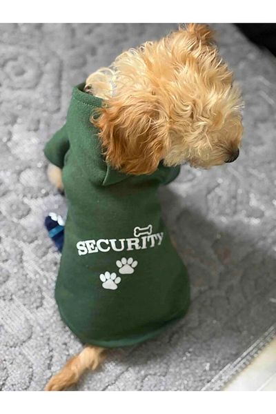 Monopetz Hooded Sweatshirt Dog And Cat Outfit Green Security