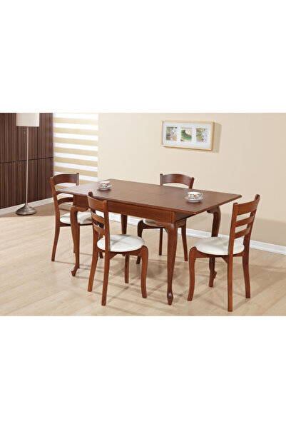 BENGİ TİCARET Masa-ASLAN17704 Tk model Klasik Kayın Merdiven sandalye Açılır Parlak ceviz Tabla