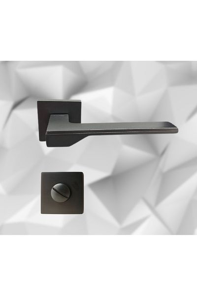 almital mobilya aksesuarları furniture accessories Stilo Anthracite Square Badge Door Handle Luxury Wc Door Handle