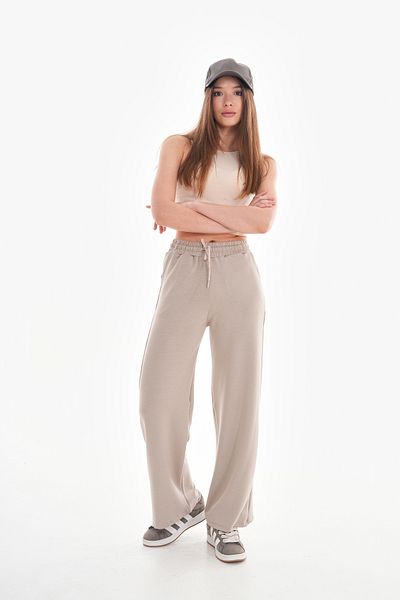 TAMPAP 343 Pantaloni de trening Palazzo Modal cu talie înaltă