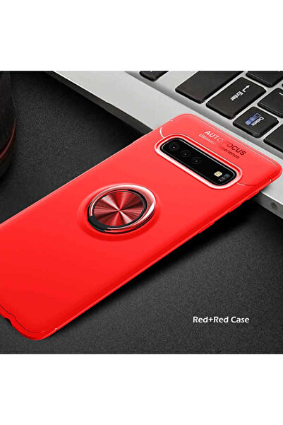 halkhouse Galaxy S10 Plus Uyumlu Kılıf Auto Focus Yüzüklü Standlı Ravel Silikon Kapak
