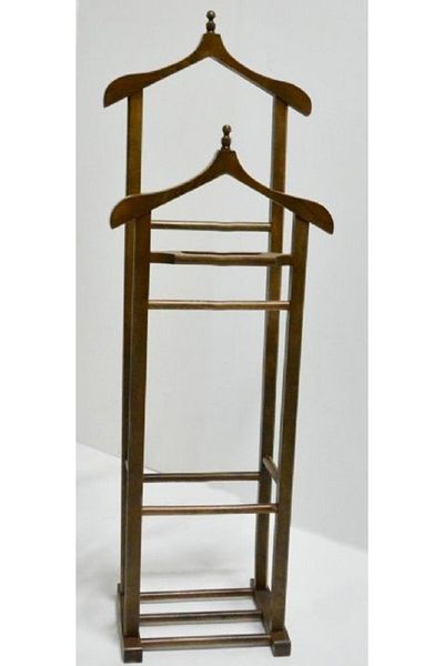 BENGİ TİCARET Butler Mute 13615 - Double Peak and Towel Holder Detailed, Walnut Color Hanger Hand Model