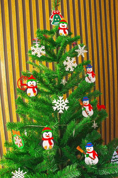 garaccu Snowman Ornaments with Broom, 3 Pieces, Christmas Snowman Figures
