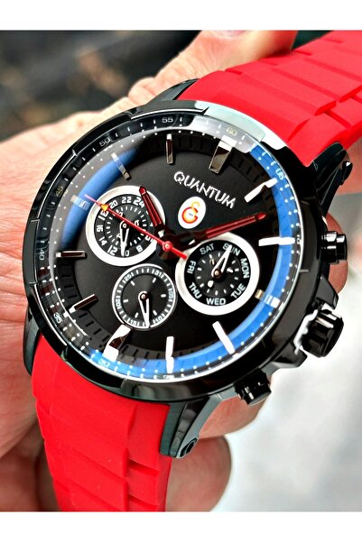 Quantum Functions Active Silicone Cord Steel Case Original Licensed Galatasaray Fan Men's Wristwatch