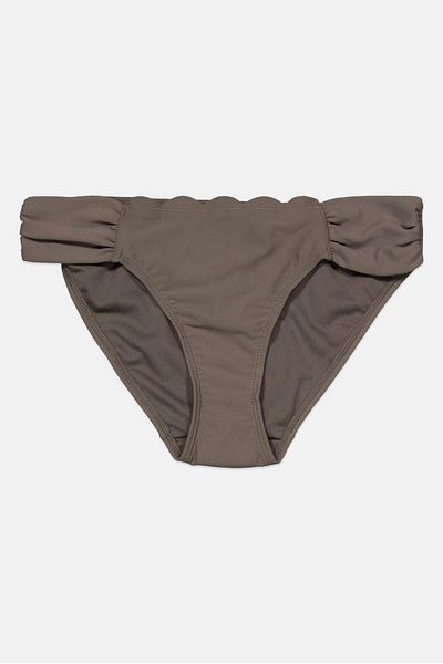 Hunkemöller Women Scallop Glam Bikini Bottom, Dark Olive