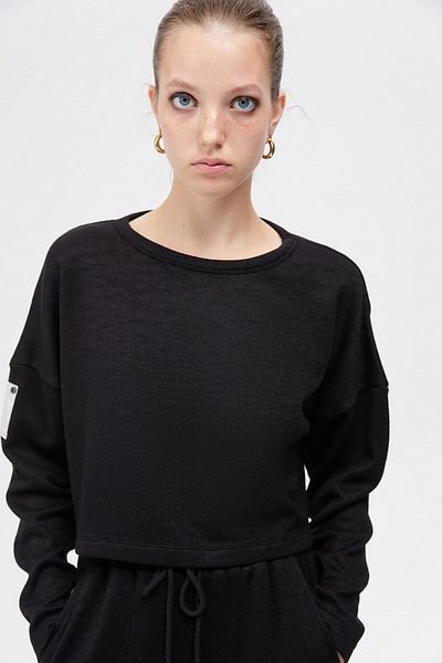 Rue Studio Черен къс суитшърт