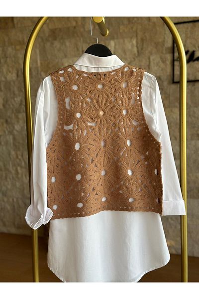 Hatun Atila Дамски акрилен елек Hatunatila Suzene Mink - 5153