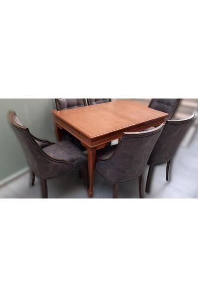 BENGİ TİCARET Masa 90005 Klasik Sandalye Yarım Kolçak Tk Model Kayın Aslan Ayak Ceviz El Yapım