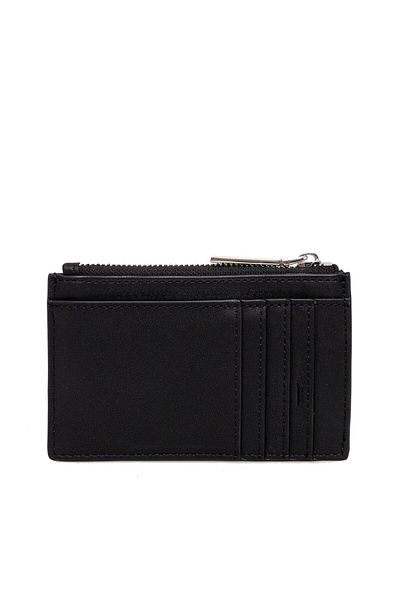 Calvin Klein Černý kožený dámský držák na karty s extra přihrádkou na zip - K60K 612827 -0GJ