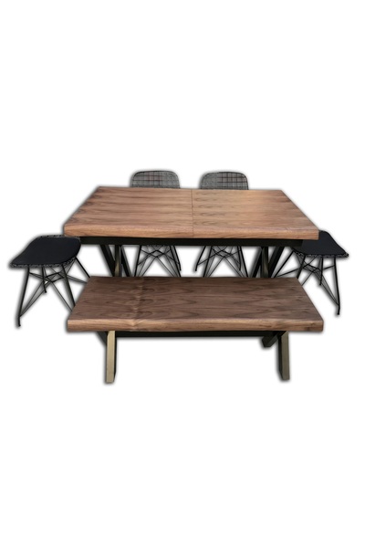 Ankara Mobilya Masa 12510 Açılır KÜTÜK DESEN Takım Model X metal ayak Benc ve...