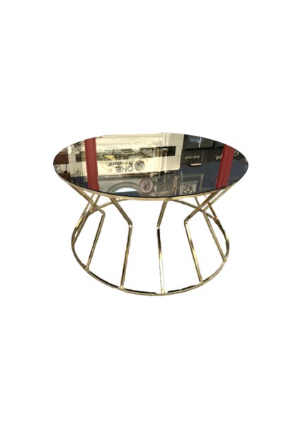 BENGİ TİCARET Brc 13853 CADDE Orta sehpa Model Metal Gold Renk kaplam Düz Siy...