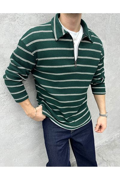 WONG Men's Half Zipper Sweatshirt