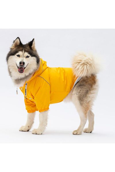 Pawstar Pluvia Fleece Inside Large Breed Dog Raincoat Yellow