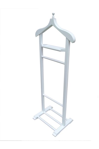 BENGİ TİCARET Dilsiz Uşak 13762 Ahşap Tek Tepe Beyaz Lake Askılık Ahşap Kayın...