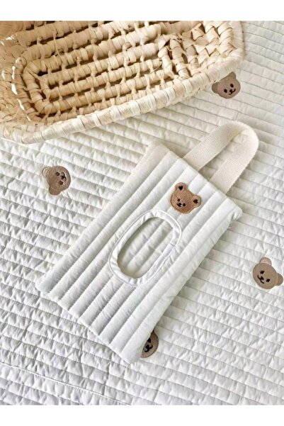 MyBalliStore Ayicik Desenli Kumaş Bebek Islak Mendil Çantasi